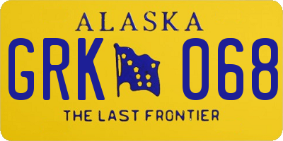 AK license plate GRK068