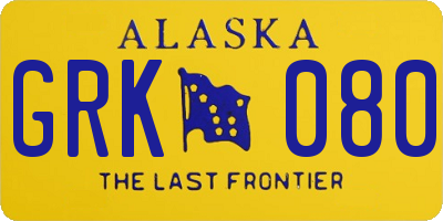 AK license plate GRK080