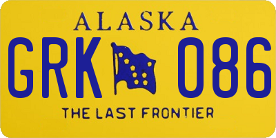 AK license plate GRK086