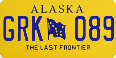 AK license plate GRK089
