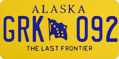 AK license plate GRK092