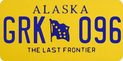 AK license plate GRK096