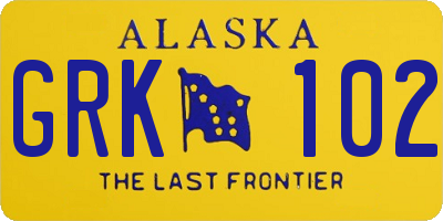 AK license plate GRK102