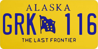 AK license plate GRK116
