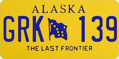 AK license plate GRK139