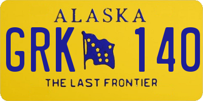 AK license plate GRK140