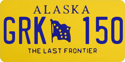 AK license plate GRK150