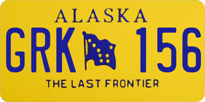 AK license plate GRK156