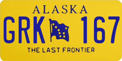 AK license plate GRK167