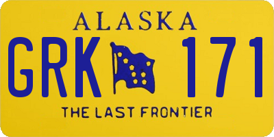 AK license plate GRK171
