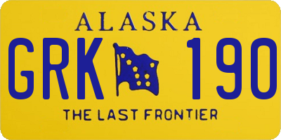 AK license plate GRK190