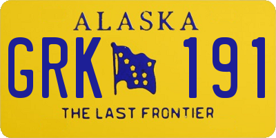 AK license plate GRK191