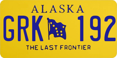 AK license plate GRK192