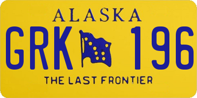 AK license plate GRK196