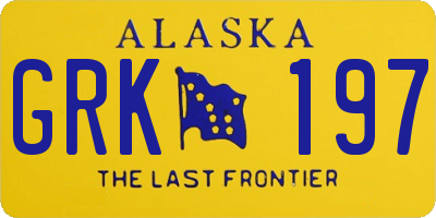 AK license plate GRK197