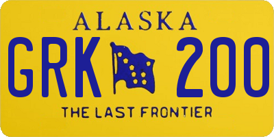 AK license plate GRK200