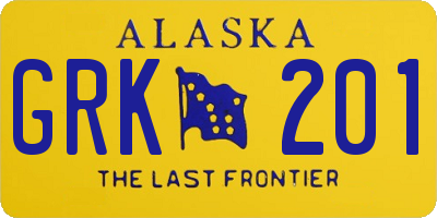 AK license plate GRK201