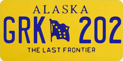 AK license plate GRK202