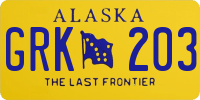 AK license plate GRK203