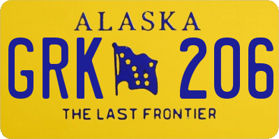 AK license plate GRK206