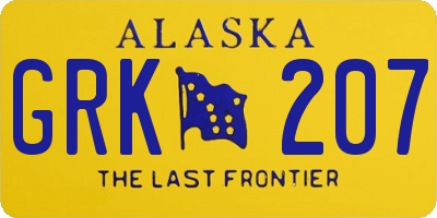 AK license plate GRK207