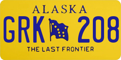 AK license plate GRK208