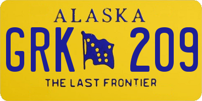 AK license plate GRK209