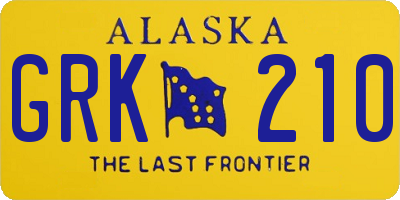 AK license plate GRK210