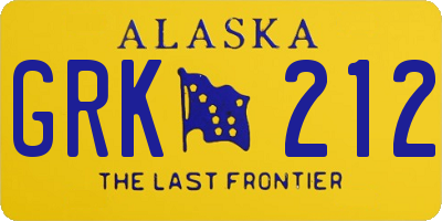 AK license plate GRK212