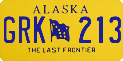 AK license plate GRK213