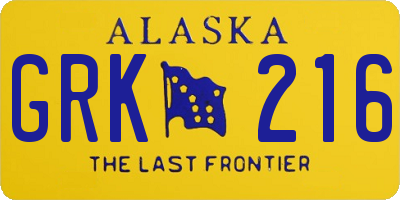 AK license plate GRK216