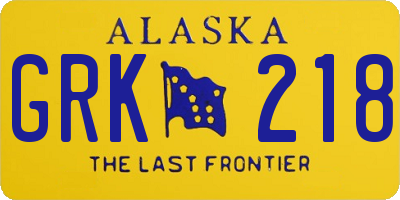 AK license plate GRK218