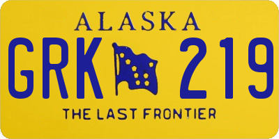 AK license plate GRK219