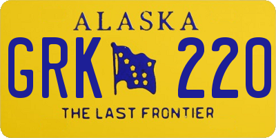 AK license plate GRK220