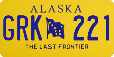 AK license plate GRK221