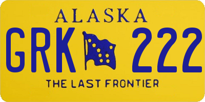 AK license plate GRK222