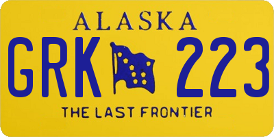 AK license plate GRK223