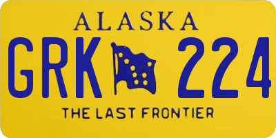 AK license plate GRK224