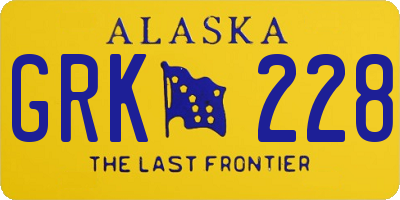 AK license plate GRK228