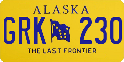 AK license plate GRK230