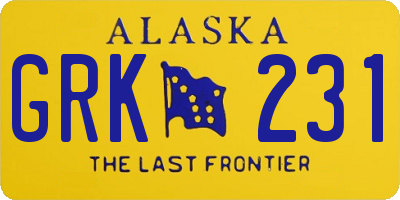 AK license plate GRK231