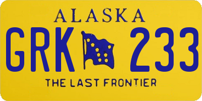 AK license plate GRK233