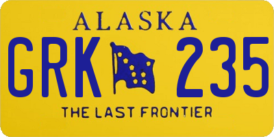 AK license plate GRK235
