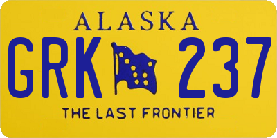 AK license plate GRK237