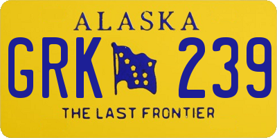 AK license plate GRK239