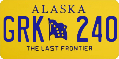 AK license plate GRK240