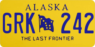 AK license plate GRK242