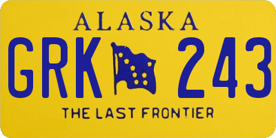 AK license plate GRK243