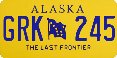 AK license plate GRK245