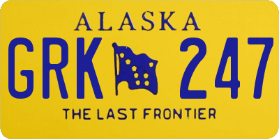 AK license plate GRK247